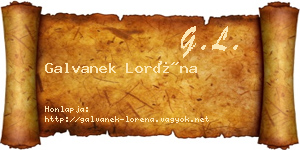Galvanek Loréna névjegykártya